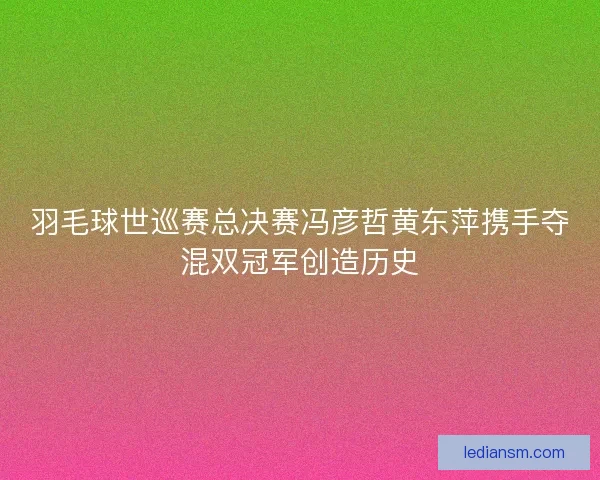 羽毛球世巡赛总决赛冯彦哲黄东萍携手夺混双冠军创造历史 羽毛球世巡赛总决赛冯彦哲黄东萍携手夺混双冠军创造历史